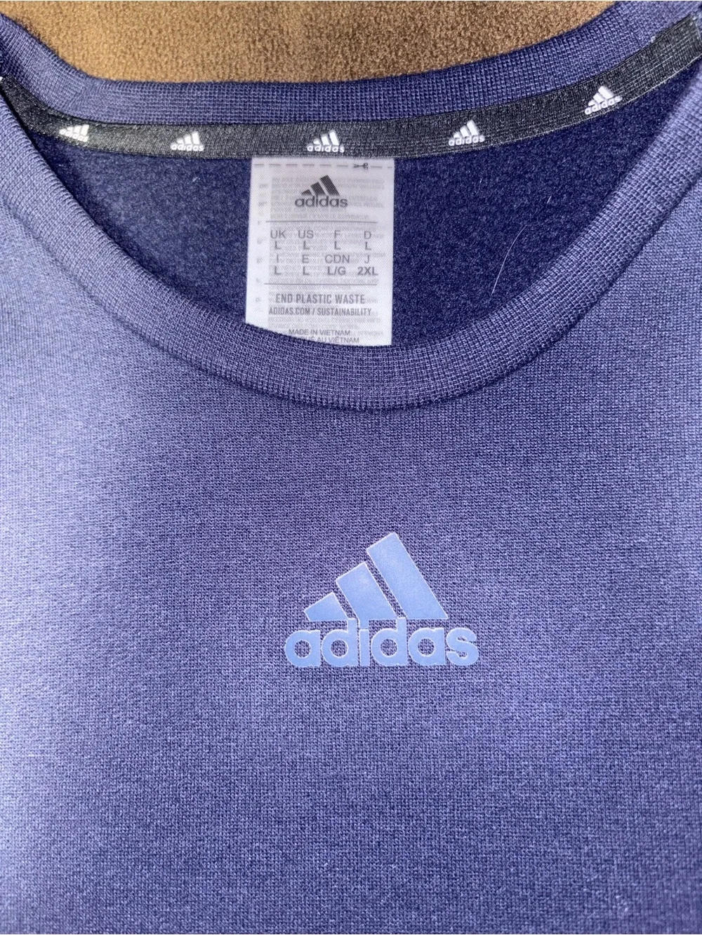 Adidas 3-Stripe Crewneck Sweatshirt – Men's Size Large